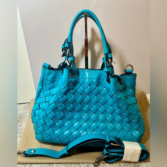 Patricia Nash Discovery Limited Edition Woven Rometta Satchel & Crossbody strap. - Picture 5 of 11